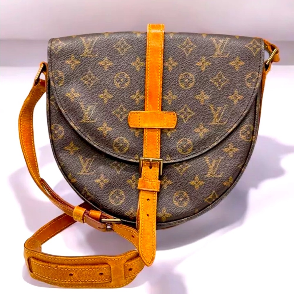 LOUIS VUITTON Monogram Chantilly GM Shoulder CrossBody Bag Authentic LV